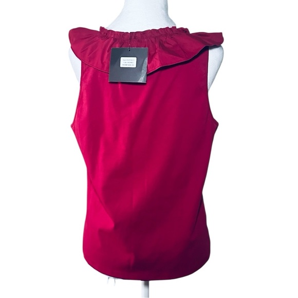 Mark New York Ruffle V-Neck Blouse in Vibrant Red medium, Large New - Picture 3 of 5